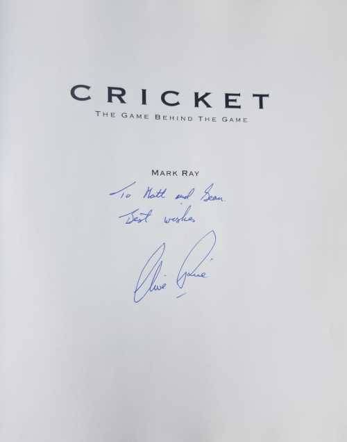 Cricket, Signed two signatures by Clive Rice and Hugh Page. The Game behind the Game