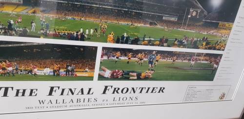 Wallabies v Lions  THE FINAL FRONTIER LIMITED EDITION NO 117 Certificate of Limitation Signed RUGBY