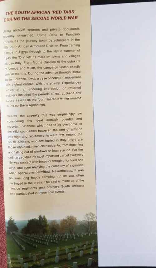 War WW2  SA 6th armoured division South Africa  Come back to Portofino AND From this Africa