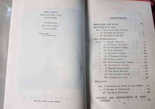 Celestine Prophecy and St Therese of Lisieux - (RARE ! 1947, First Edition)
