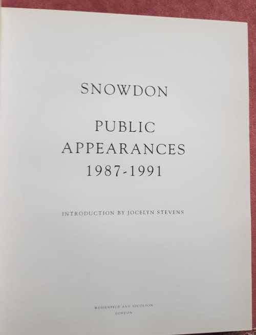 Snowdon Public Appearances 1987-1991, First Edition