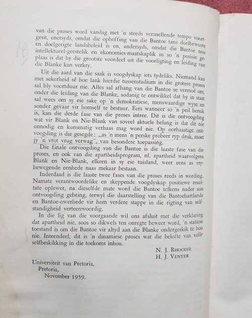 Rare Die Apartheidsgedagte by N. J. Rhoodie and H. J. Venter