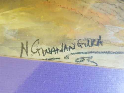 Art original South African Art   Oil on board 2003 by N. Gwanangura - Collectible