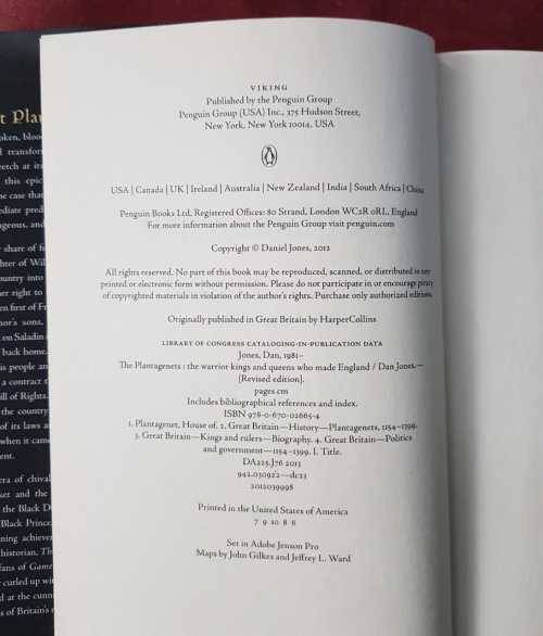 The Plantagenets The warrior kings and queens who made England by Dan Jones. First Edition hardcover