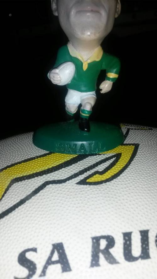James Small Rugby Figurine Sarfu embossed figurine AND Springbok Rugby Ball