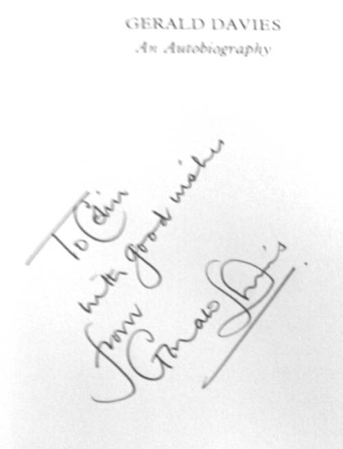 Gerald Davies An Autobiography RUGBY SIGNED