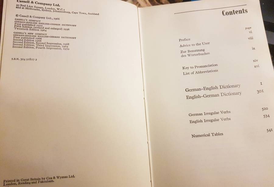 Cassels German / English  English/ German  Dictionary