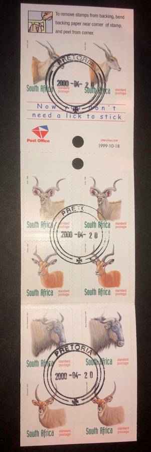South Africa Booklet Antelope Self Adhesives SACC 1250 CTO