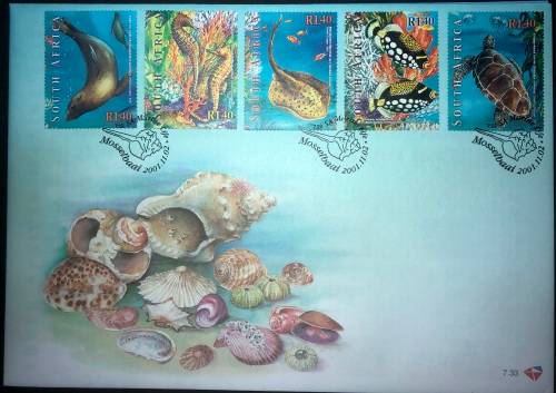 South Africa 2001 FDC 7.32 and 7.33 Marine Life