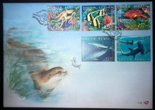 South Africa 2001 FDC 7.32 and 7.33 Marine Life