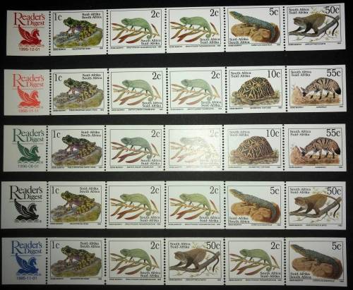 South Africa 1995 Readers Digest Strips x 5 Colour Logos