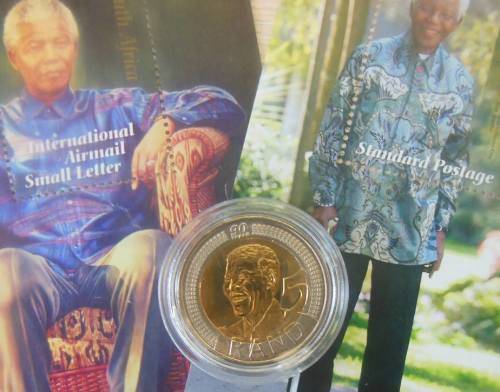 NELSON MANDELA 90th BIRTHDAY BRILLIANT UNC COIN AND MNH STAMPS COLLECTION