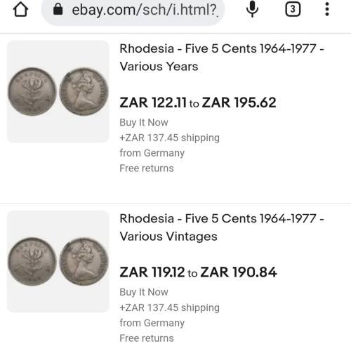 RARE AU/UNC 1964 RHODESIA 5 CENTS - ELIZABETH II ERA  @ R1 NO RESERVE