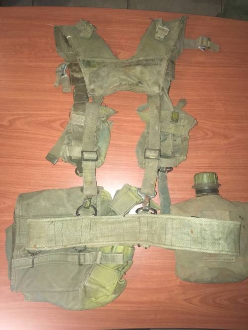 Rhodesian Army webbing, yoke and pouches