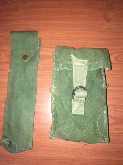 Rhodesian Army webbing pouches. Some British made. Some Fereday & Sons made