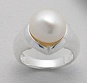 GORGEOUS REAL PEARL 925 SOLID SILVER RING SIZE 6