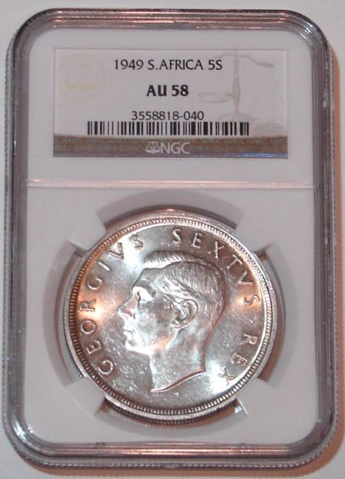 1949 5 Shillings Crown AU58 NGC
