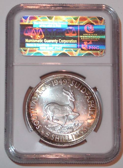 1949 5 Shillings Crown AU58 NGC
