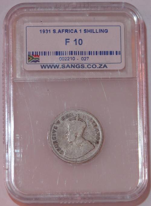 1931 1 Shilling F10 SANGS (Scarce coin)