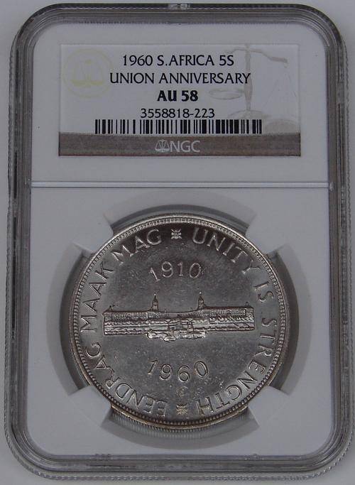 1960 Crown 5 Shillings AU58 - NGC