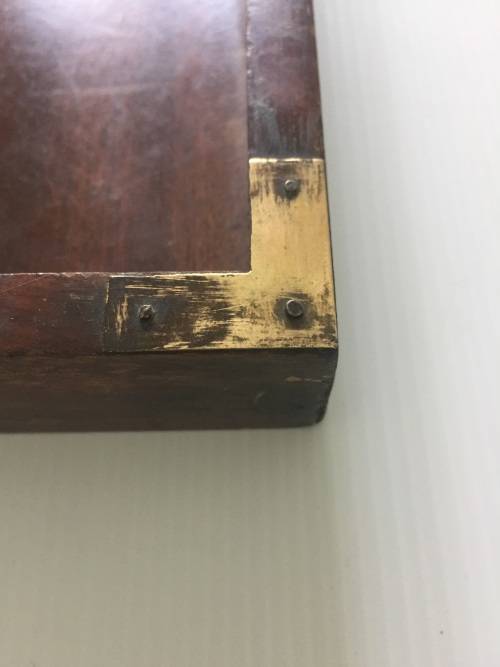 Vintage Tray - Dark wood with brass handles