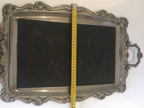 Vintage decorative tray with blackboard chalk