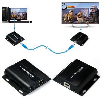 LKV383 Full HD 1080P 120m HDMI Extender IR Control HDbitT Sender Receiver Set Network Cable