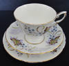 VINTAGE PARAGON TRIO - CUP, SAUCER AND TEA/SIDE PLATE `ANGELIQUE` FINE BONE CHINA ENGLAND CIRCA 1956