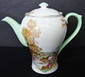 SHELLEY FINE BONE CHINA ENGLAND COFFEE POT "HEATHER 13419" VINTAGE CIRCA 1940-1950