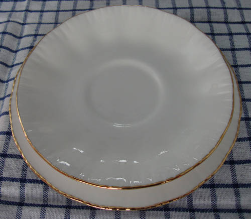 VINTAGE PARAGON SAUCER AND TEA/SIDEPLATE WITH GILT TRIM