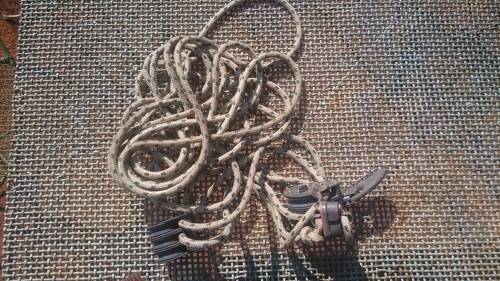 Harken system. All pieces in good condition. I was told it is used for sailing.