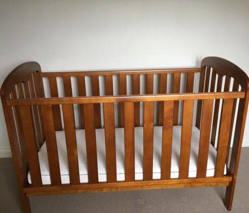 Dark Wooden Vintage Retro Baby Cot