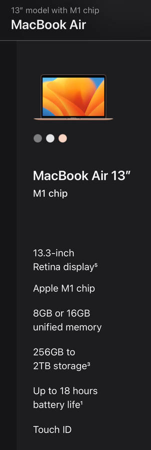 MacBook Air M1 256GB + free new protective case