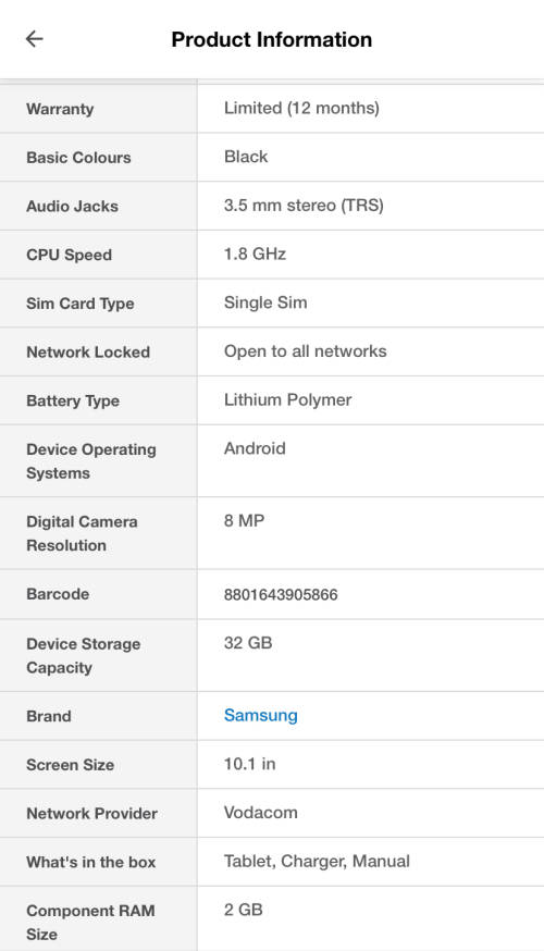 Samsung GALAXY TAB A 10.1 2019