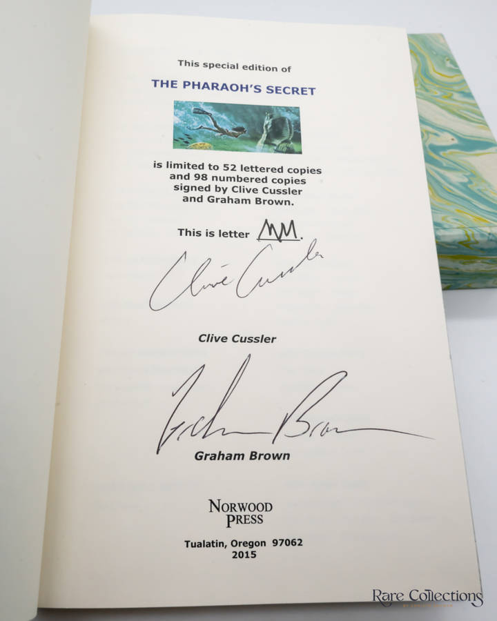 The Pharaoh`s Secret by Clive Cussler and Graham Brown - Double-Signed Lettered