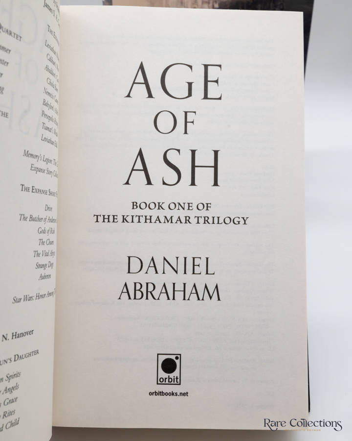 Age of Ash (#1 Kithamar Trilogy) by Daniel Abraham - signed copy