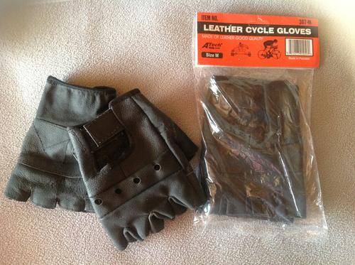 Black Leather Gloves Size M