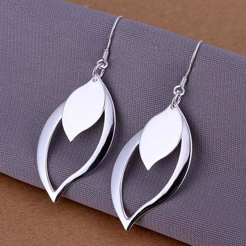 **ELEGANT** 925 Sterling Silver Leaf Earrings