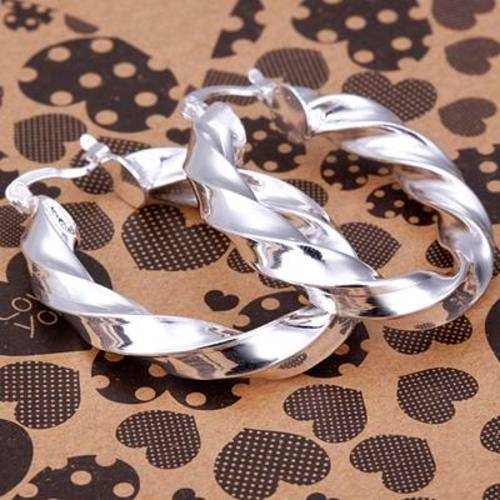 **CABLE** 925 Sterling Silver Oval Earrings