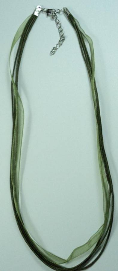 OLIVE GREEN Cord & Organza Ribbon CHOKER - JUST ADD A PENDANT!