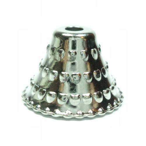Silverplated Cone-Shaped Bead Caps - 10pcs