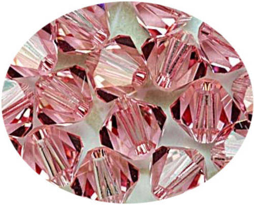 LIGHT ROSE Crystal BICONES - 4mm