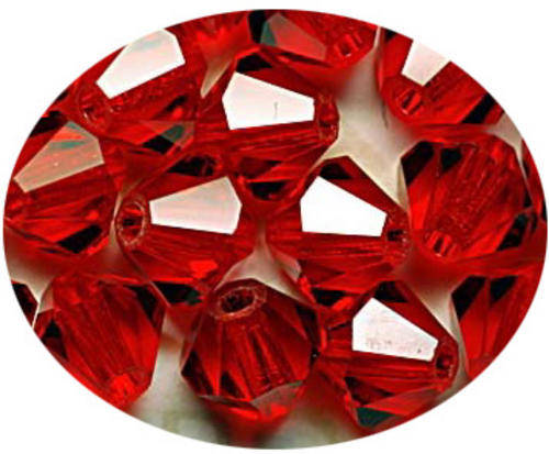 LIGHT SIAM Crystal BICONES - 4mm