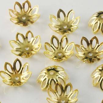 Goldplated FLOWER Beadcaps (12mm) - 20pcs