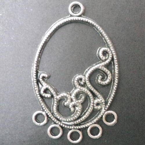 Antique Silver CHANDELIER Earring COMPONENTS