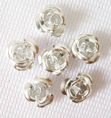 SILVER Metal Rose - 12mm