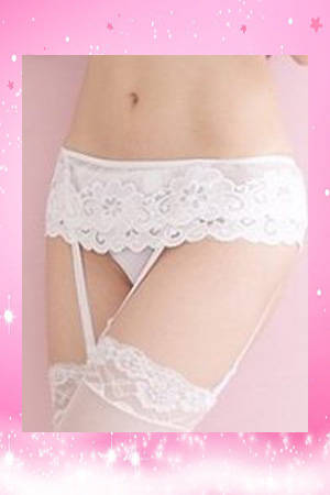 Sexy Lace Suspenders in White