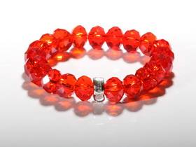 Designer's Silver and Ruby Crystal bracelet *imported