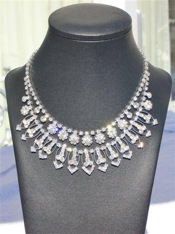 Crystal Diamante Necklace Earrings Set