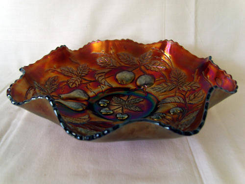 Vintage Black Carnival Glass Bowl